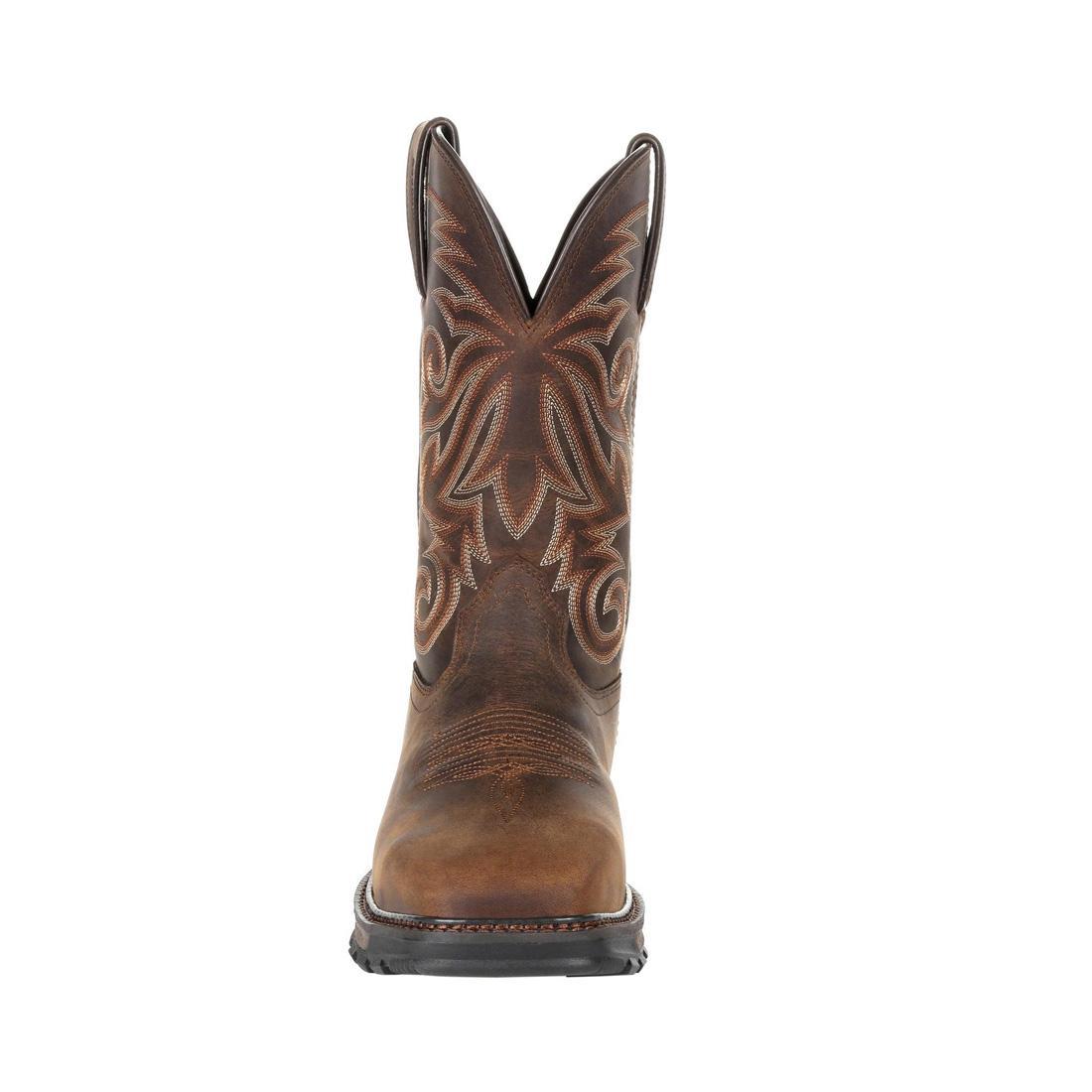 Maverick XP Steel Toe Waterproof Western Work Boots for Men - Brown Leather Cowboy Boots for Construction, Ranch & Outdoor Work