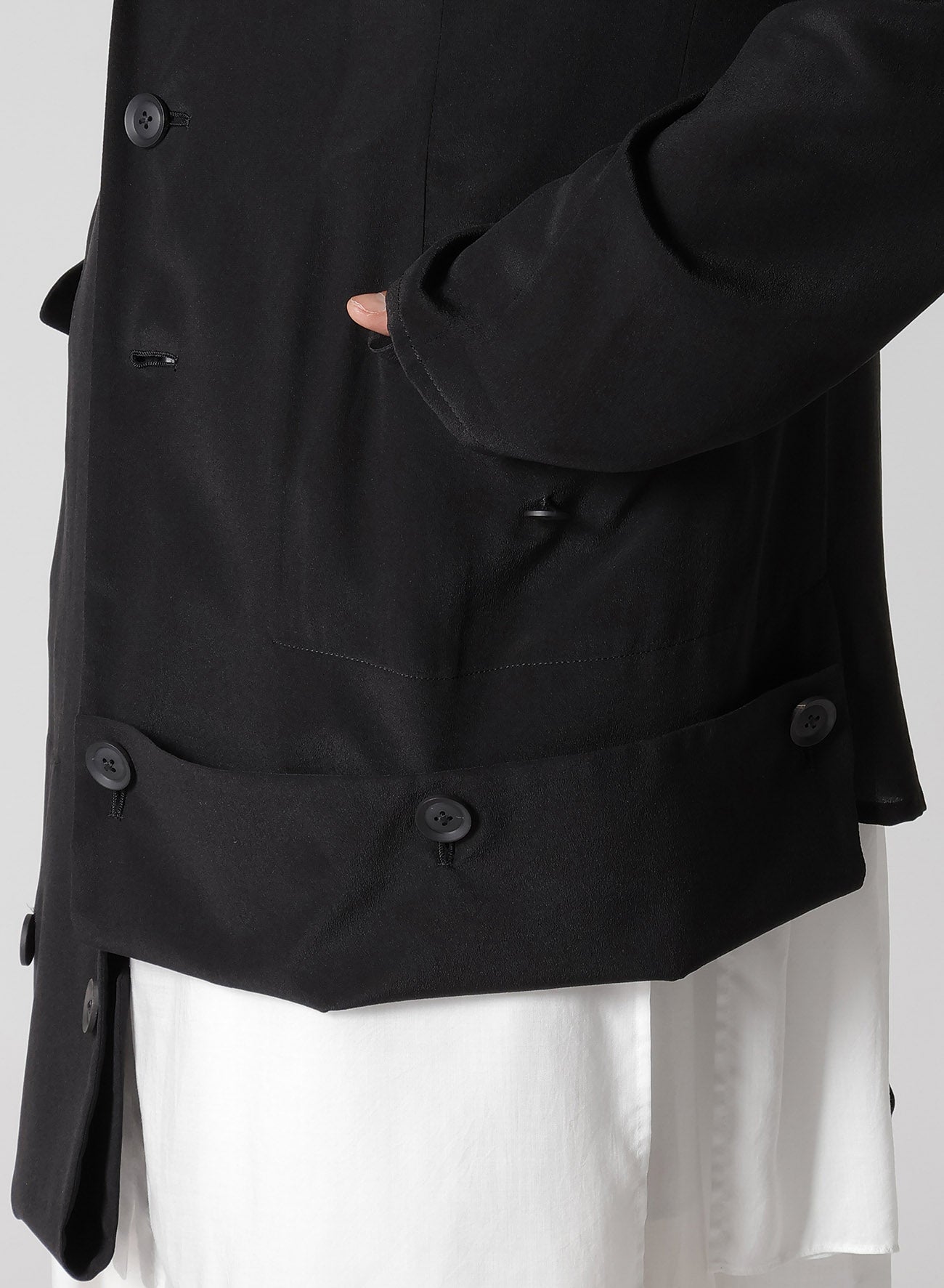 12M Silk Decine Hem Button Detail Jacket for Women - Elegant & Stylish Outerwear for Parties, Weddings & Special Occasions