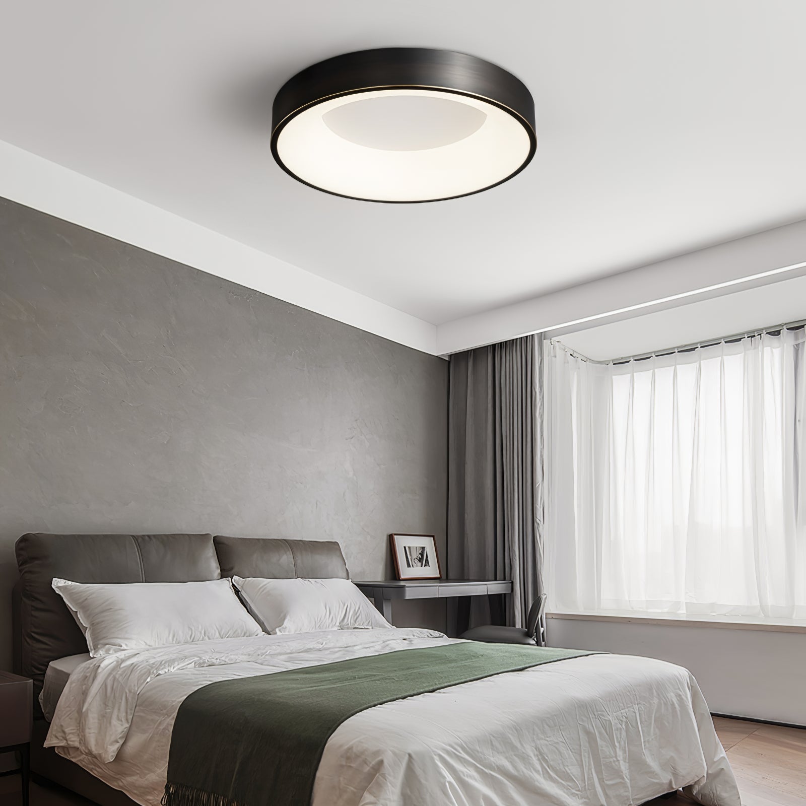 Lumenia Modern LED Ceiling Light Fixture - Dimmable Flush Mount Lighting for Bedroom, Living Room, Kitchen - Energy Efficient Indoor Home Decor