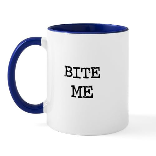 White/Navy Inside - Bite Me Mug
