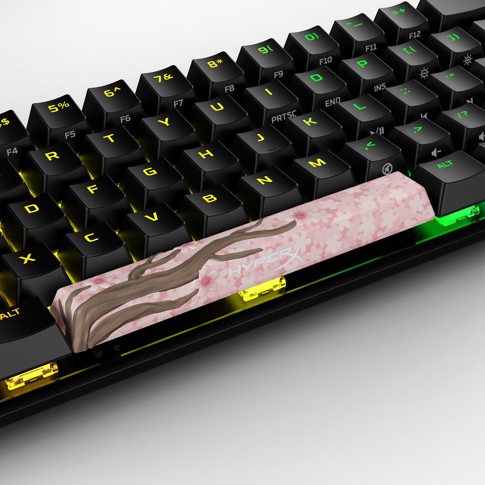 HX3D Spacebar Keycap - Cherry Blossom Design for Mechanical Keyboards | Perfect for Gaming & Typing Enthusiasts