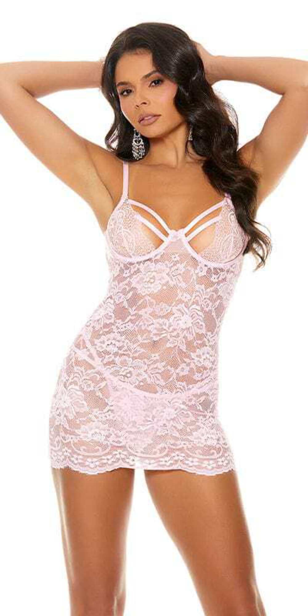 Sexy Plus Size Lingerie Set - Strappy Babydoll & G-String Thong for Women | Romantic Nightwear, Boudoir Photo Shoot, Valentine's Gift