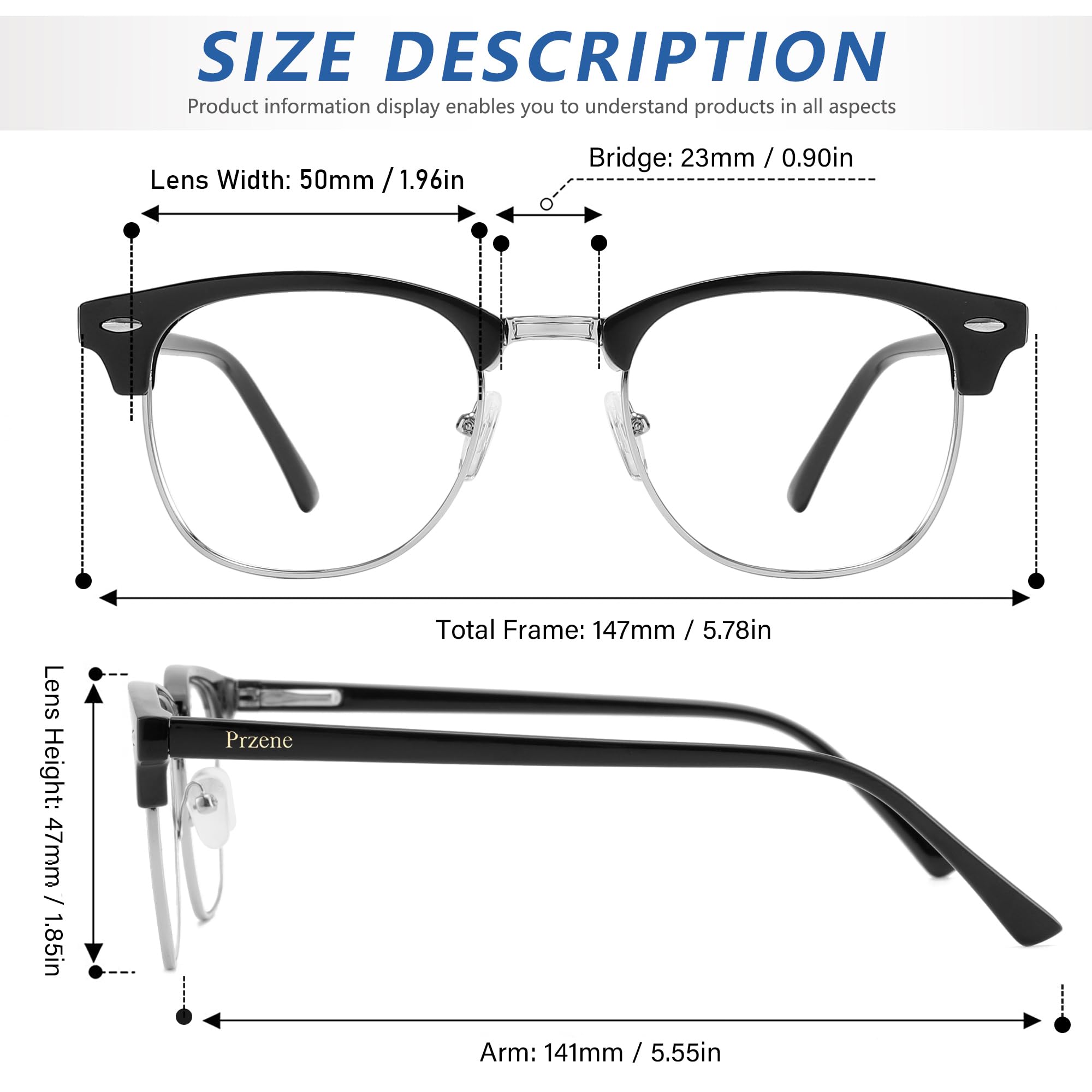 Blue Light Blocking Glasses for Men & Women - UV400 Protection Computer Eyewear - Retro Round Semi-Rimless Design - 3-Pack (Black, Grey, Transparent) - Reduce Eye Strain for Work, Gaming & Screen Time