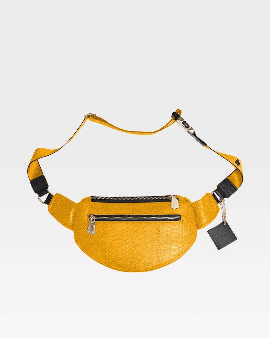 Apollo 1 Fanny Pack - Black & Yellow Waist Bag for Men & Women | Perfect for Hiking, Travel, and Outdoor Adventures