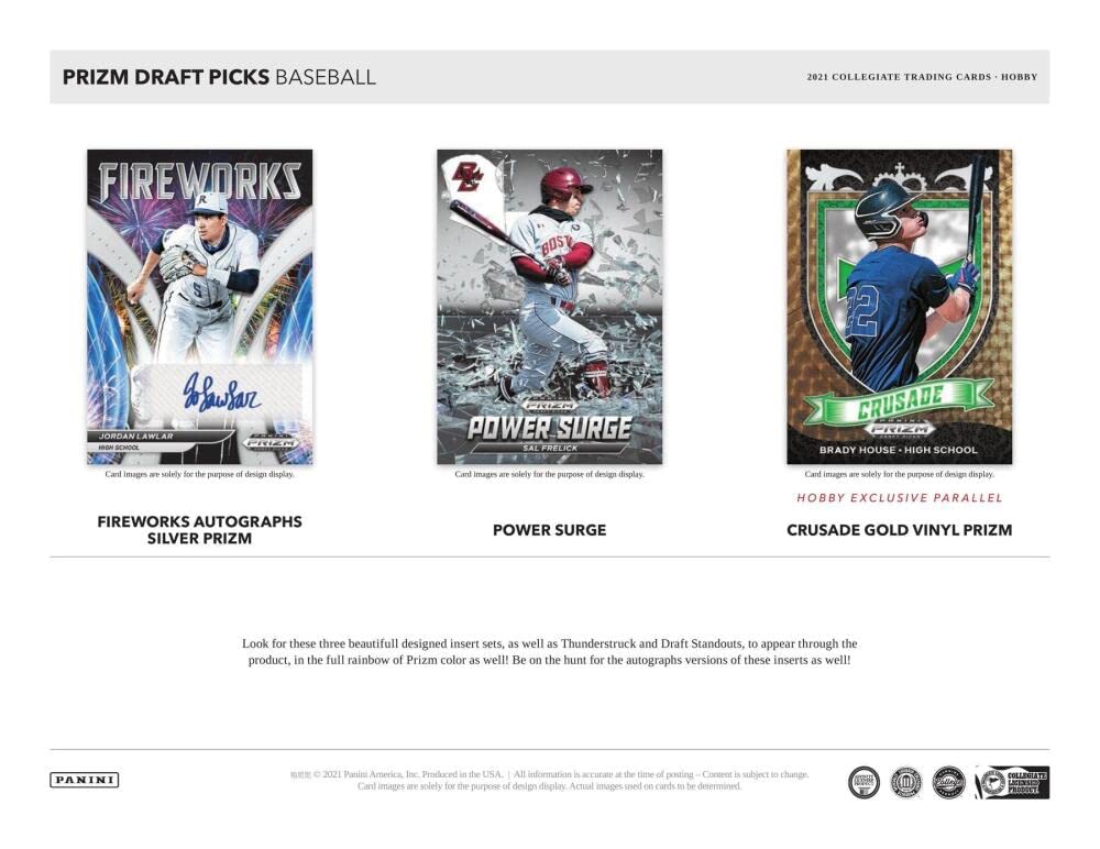 2021 Panini Prizm Draft Picks Collegiate Baseball Hobby Box - 5 Packs (8 Cards Each) with 5 Autographs - Rare Collectible Trading Cards for Sports Memorabilia Fans & Card Collectors - Perfect for Display, Trading, and Investment