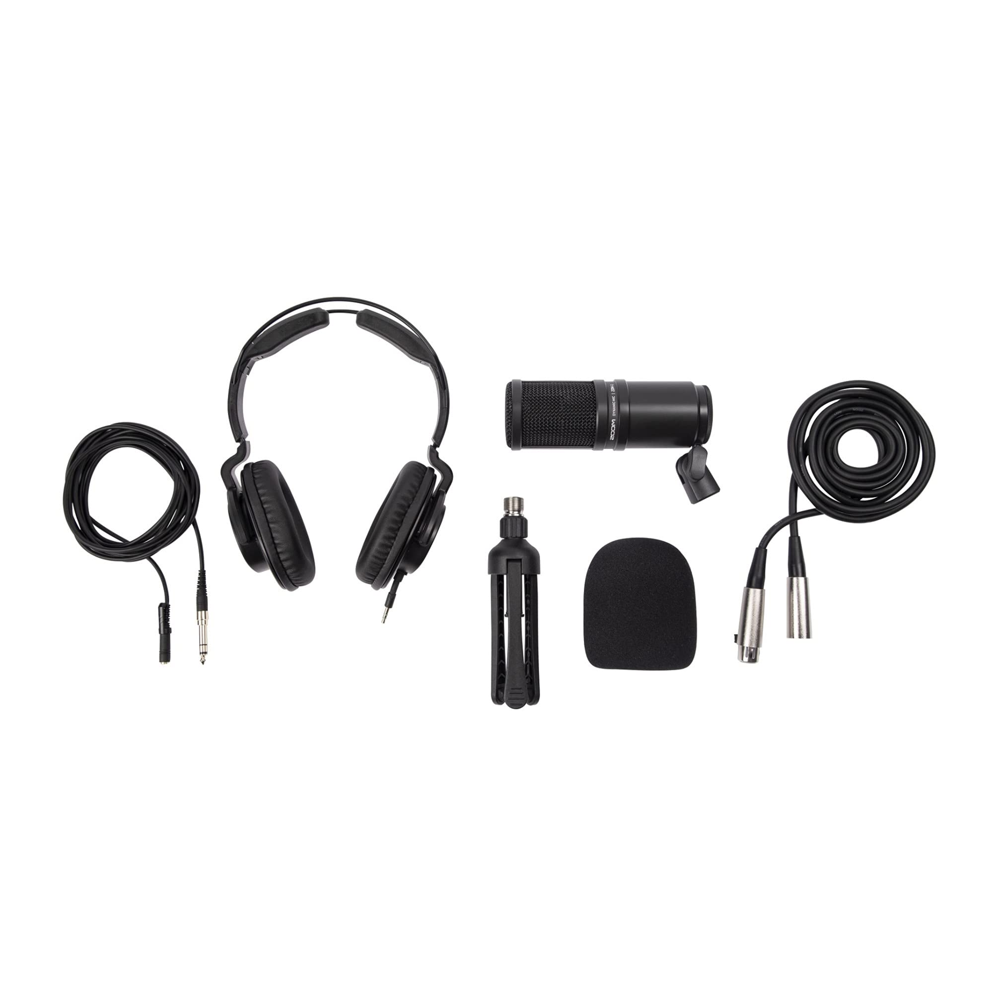 Professional Zoom ZDM-1 Podcast Microphone Kit with Studio Headphones & XLR Cable - Complete Recording Bundle with Adjustable Boom Arm Stand for Podcasting, Streaming & Voice Overs