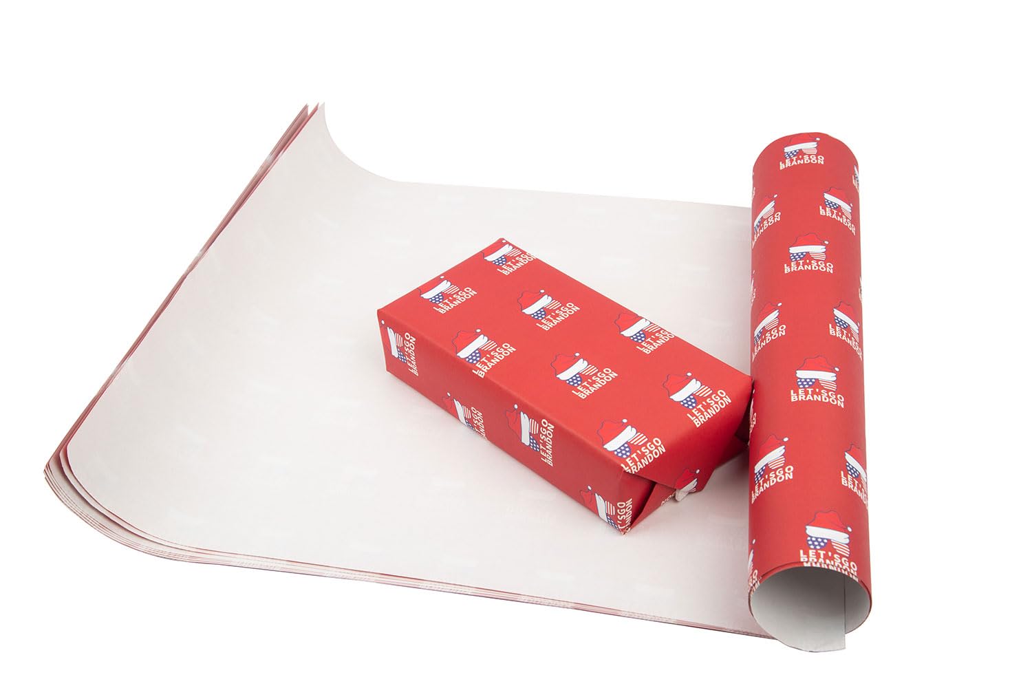 ZIGFRUIT 10 Sheets Let's Go Brandon Christmas Wrapping Paper Roll - 17”x27.5” Per Sheet (Unfolded, 10 Sheets/Roll) - Perfect for Holiday Gifts, Party Decorations & Festive Present Wrapping