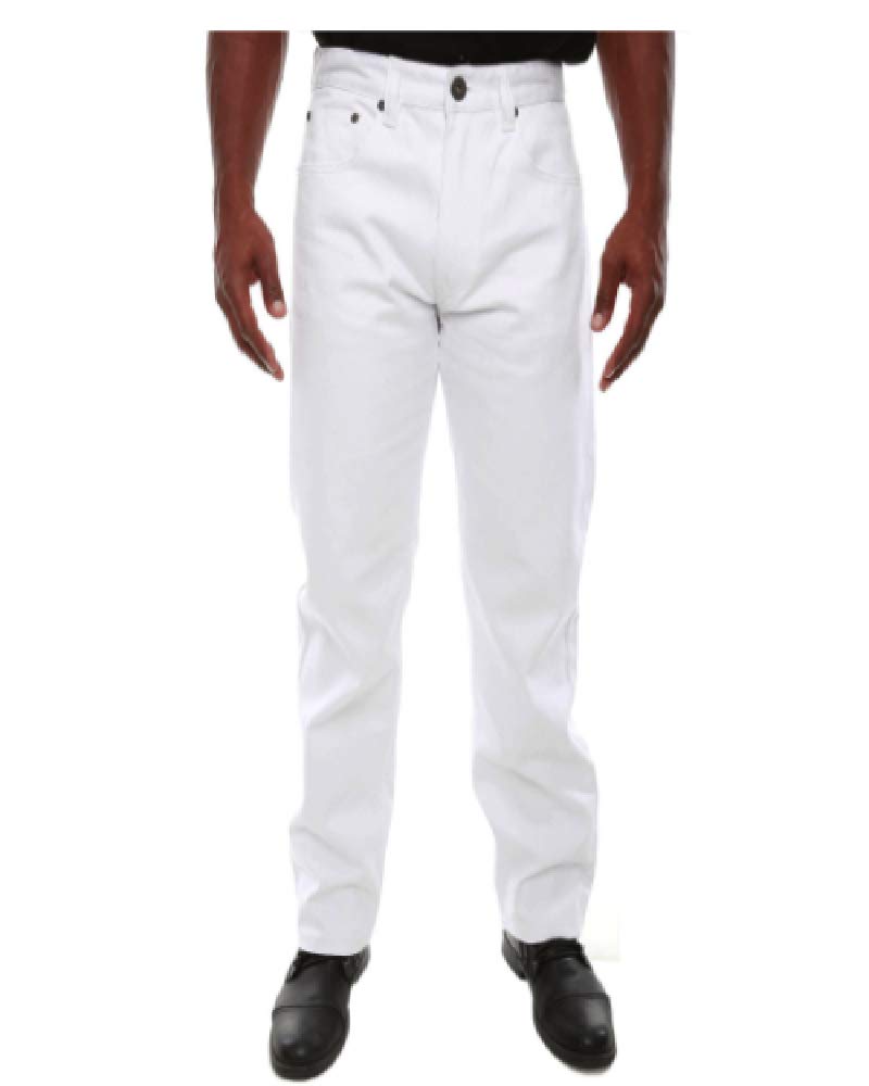 Veno Big and Tall Knockout Jeans - Pure White Denim Pants for Men Up to Size 68 | Comfortable Stretch Fit for Casual Wear & Work