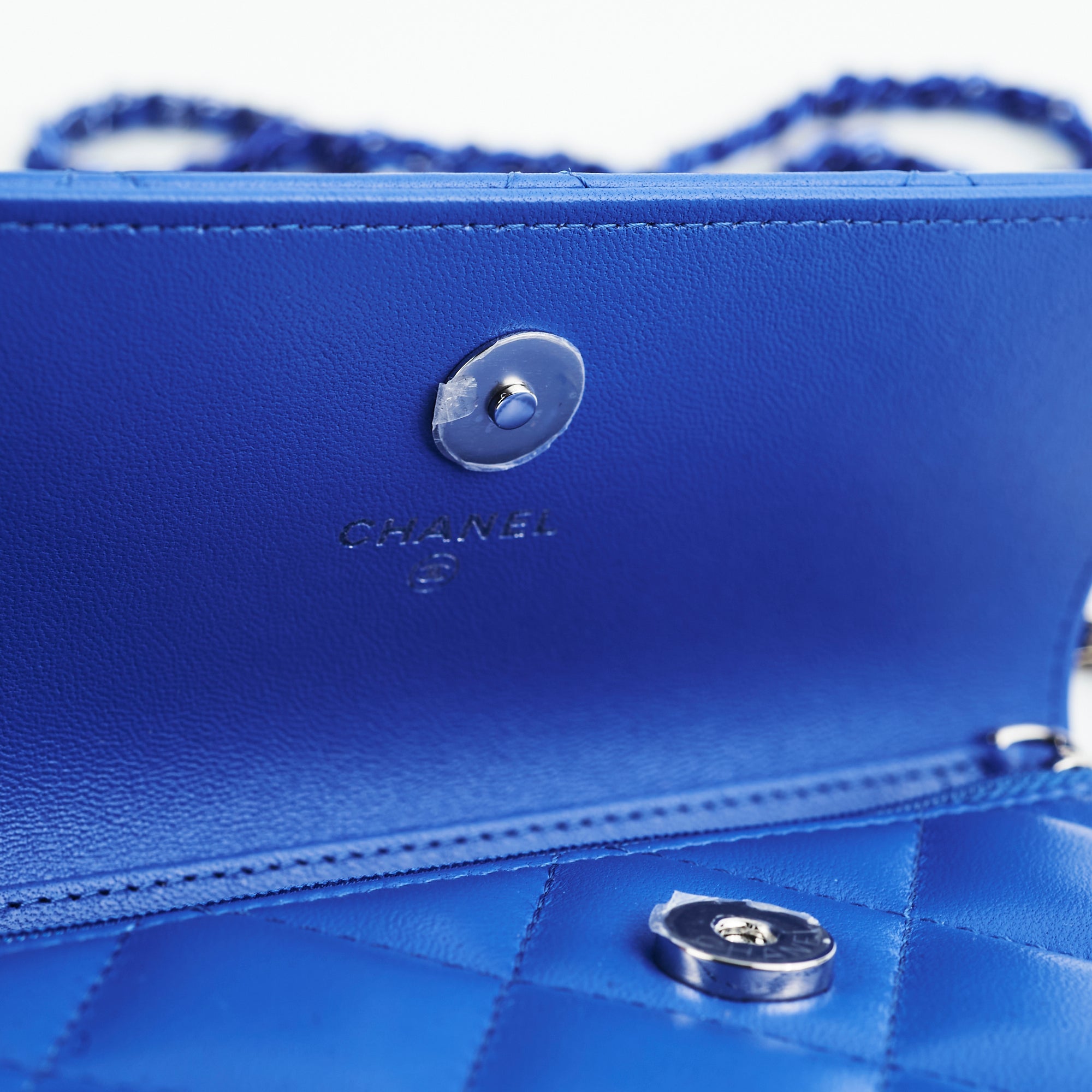 Chanel Mini Seasonal Flap Bag in Lambskin Leather - Elegant Blue Crossbody Bag for Women | Perfect for Date Night, Parties & Special Occasions