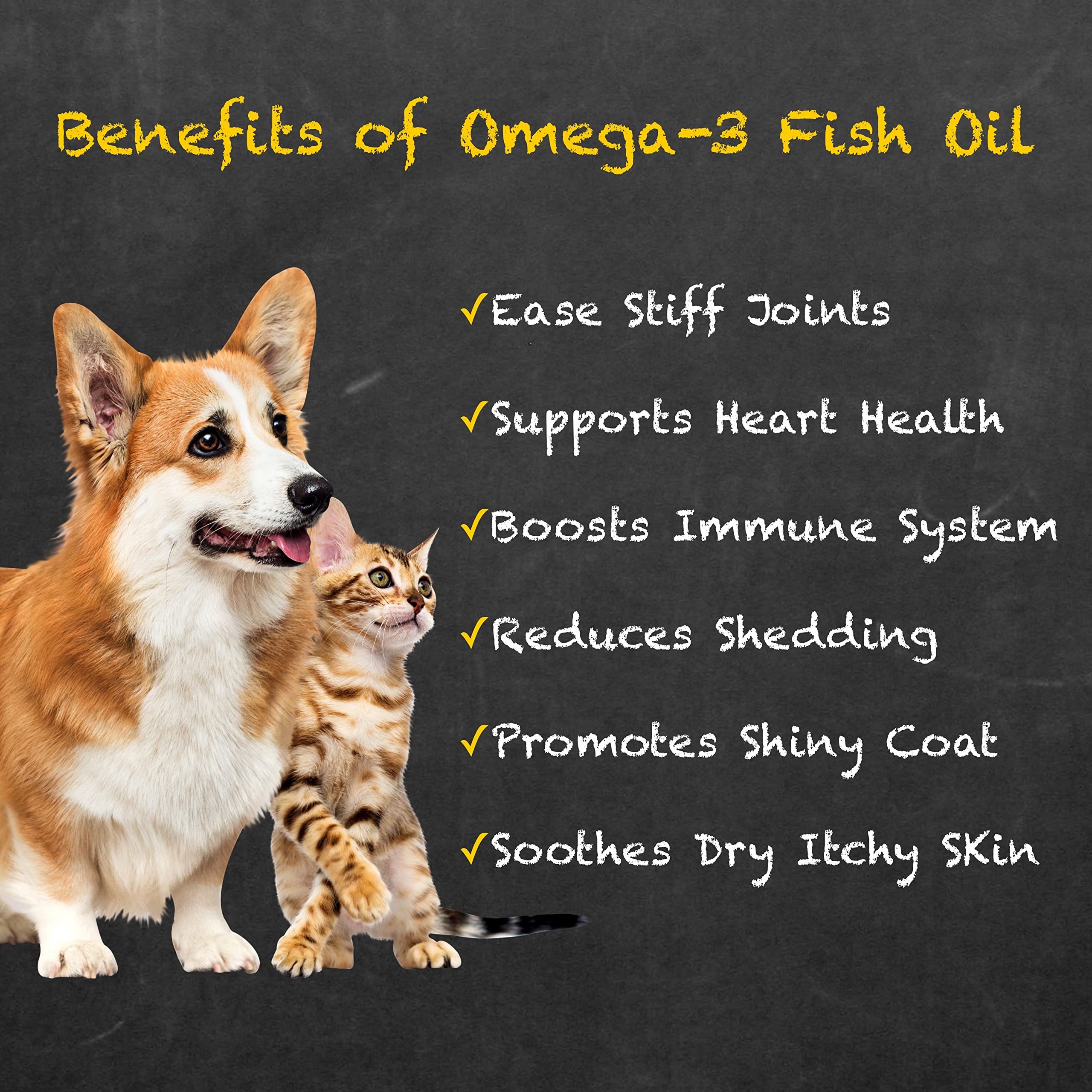 Premium Omega-3 Fish Oil Supplement for Dogs & Cats - Natural EPA + DHA for Healthy Skin & Coat, Joint Support, Immune & Heart Health - 32oz Liquid - Perfect for Daily Pet Care & Allergy Relief
