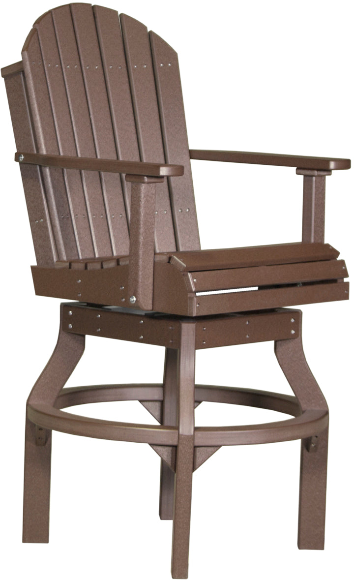 Premium Adirondack Swivel Bar Stool - Outdoor Patio & Deck Dining Chair - Heavy Duty Weather-Resistant Rotating Bar Height Stool for Backyard, Poolside & Garden Relaxation