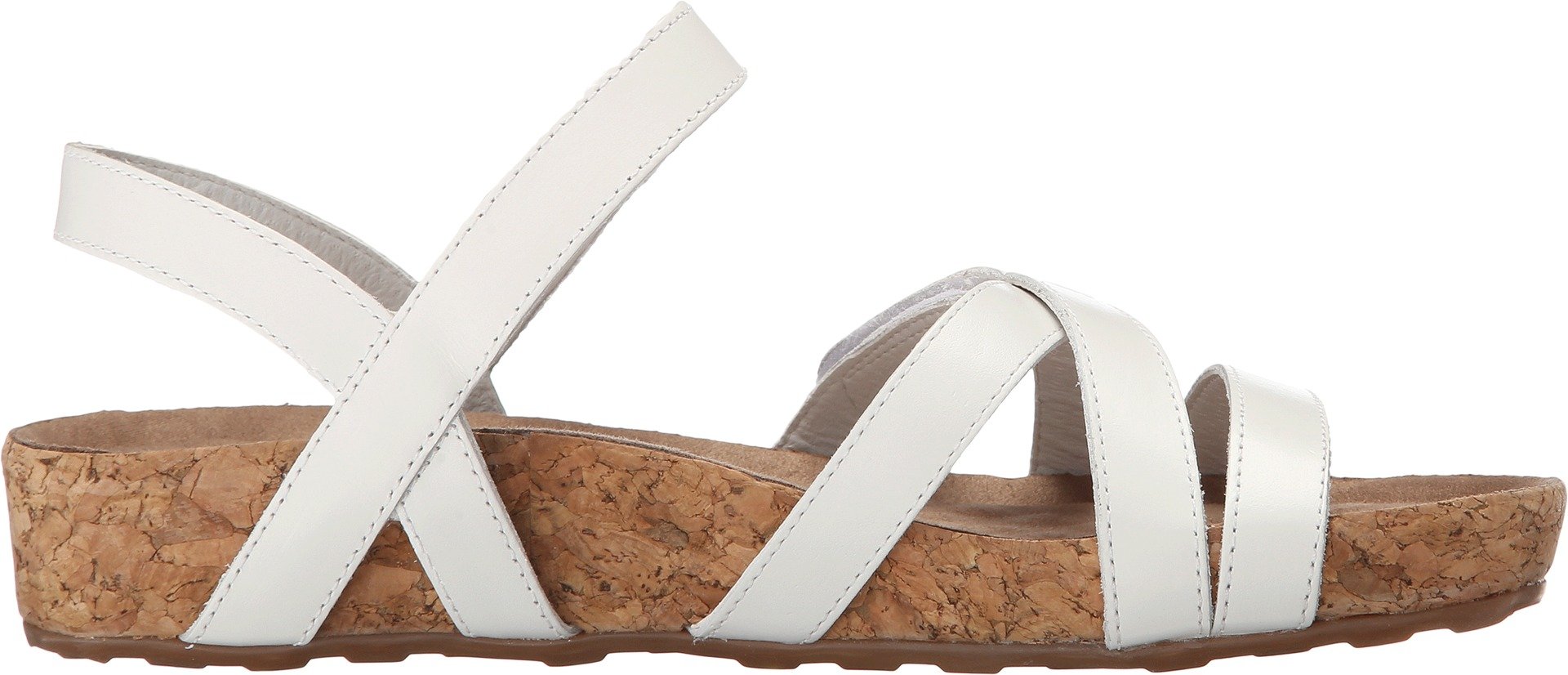 Walking Cradles Women's White Cashmere Cork Wrap Sandals Size 10 Wide (EE) - Comfortable Summer Pool Slides for Beach, Spa & Relaxation