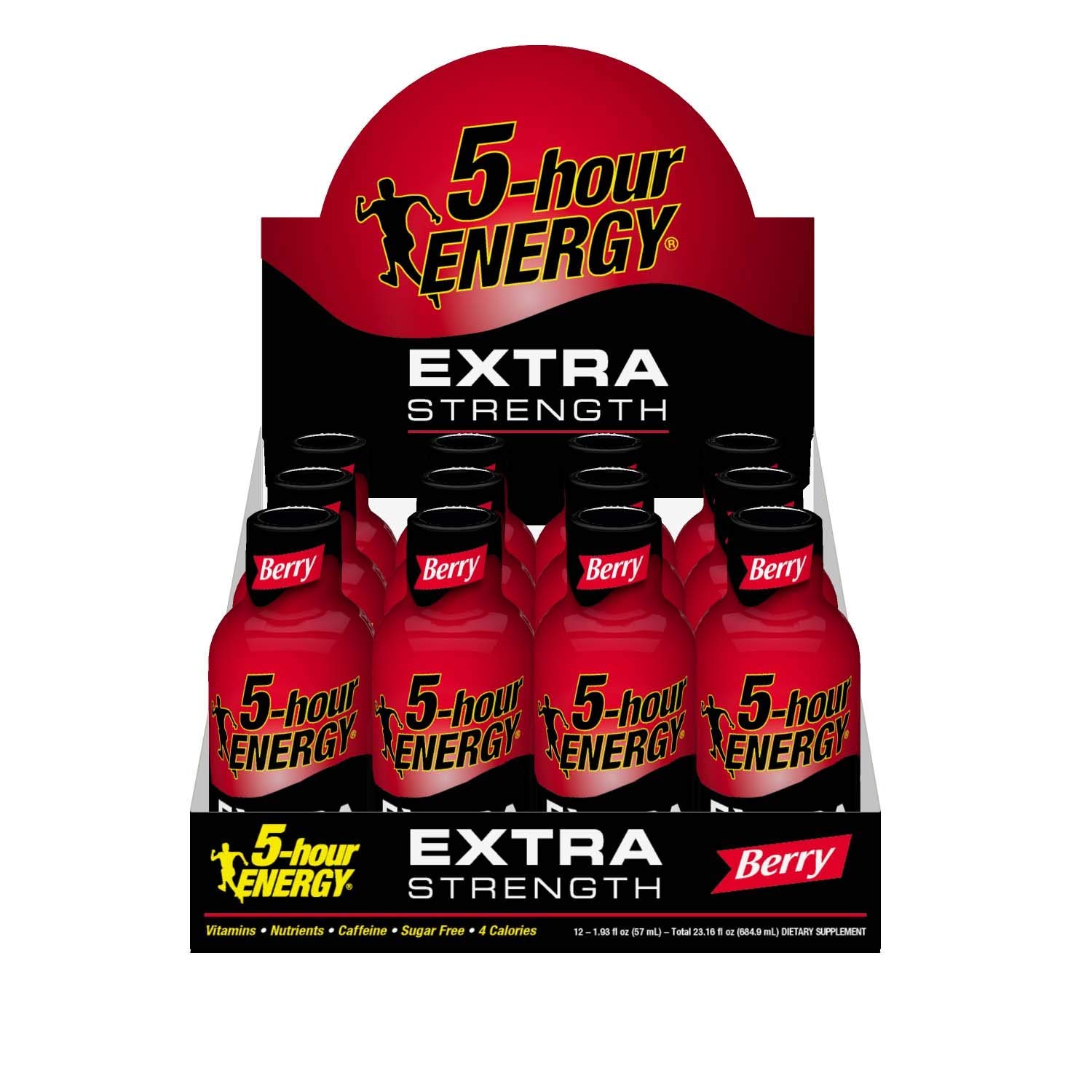 5 Hour Energy Extra Strength Energy Shot - 2 Oz Bottles (Pack of 48) | Boost Focus & Stamina for Workouts, Study & Long Drives