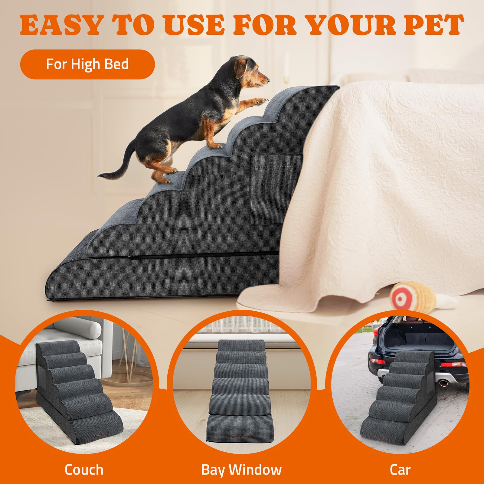 Foam Pet Stairs for Dogs & Cats - 24