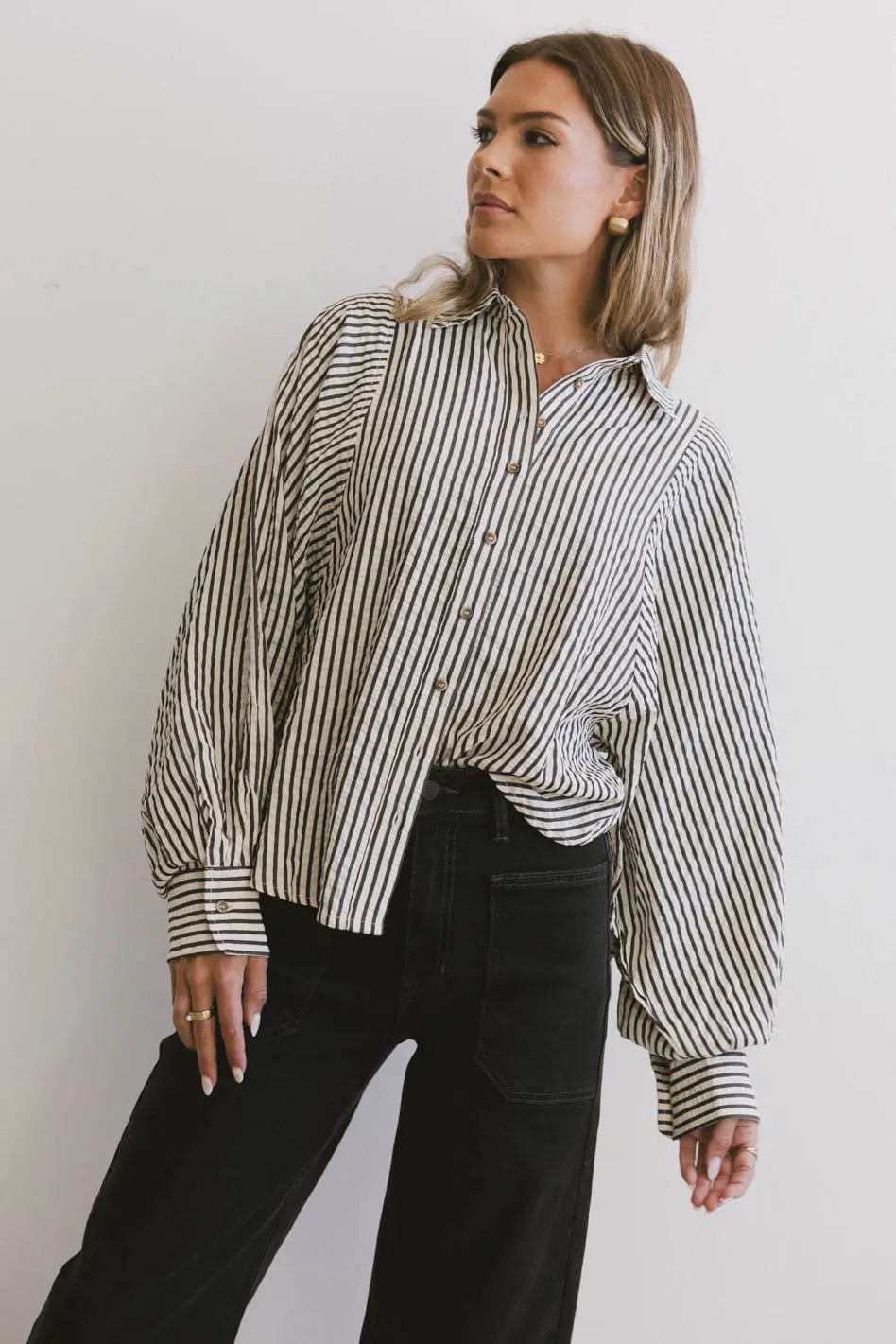 Niri Charcoal Striped Button-Up Shirt for Men | Casual & Formal Wear | Office, Date Night & Business Meetings