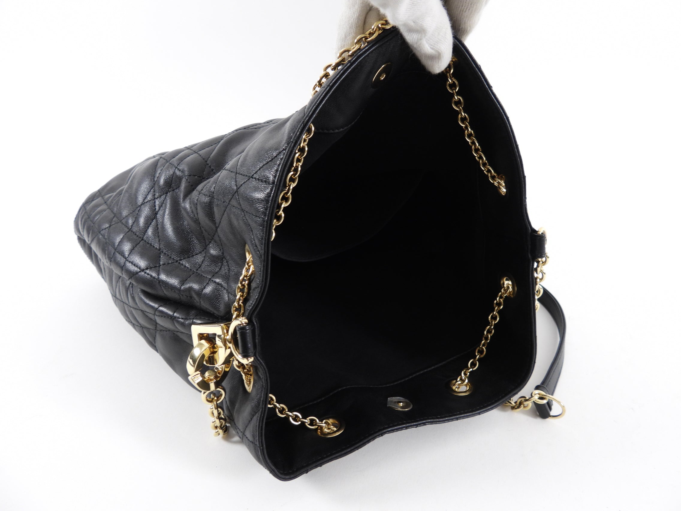 Christian Dior Large Ammi Suple Macrocannage Drawstring Bag - Luxury Designer Tote for Women | Perfect for Work, Travel & Evening Events
