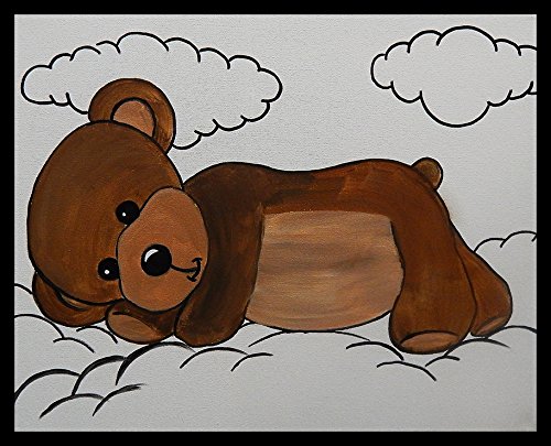 FRAMED Kids Teddy Bear Art Print by Ed Capeau - 30x24 Giclee Edition Poster, Wall Decor for Nursery & Children's Bedroom, Perfect for Bedtime & Sweet Dreams Theme