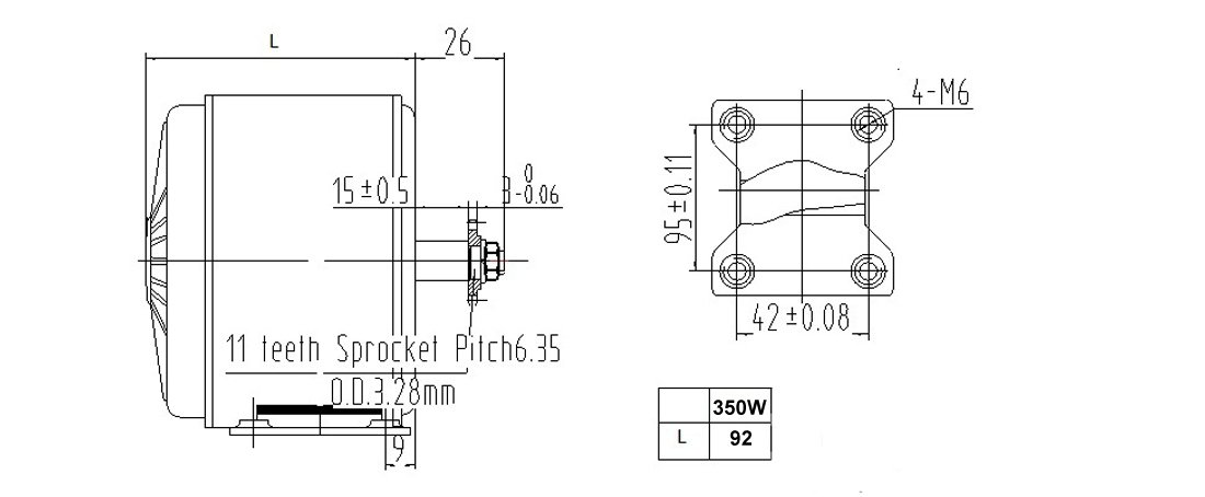 24V 36V 350W Electric DC Motor Kit for DIY Electric Skateboard & Bike - High Power 350W Engine Motor with 25H Chains (Pedal Kit Included) - Perfect for E-Bike Conversion, Scooter Upgrades & DIY Electric Vehicle Projects
