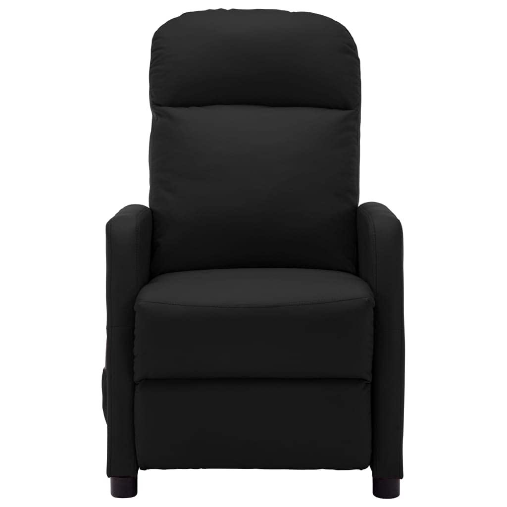 Qiilu Recliner Chair with Massage - Heavy Duty PU Leather Reclining Chair for Living Room, Black - Perfect for Home Theater, Gaming & Relaxation
