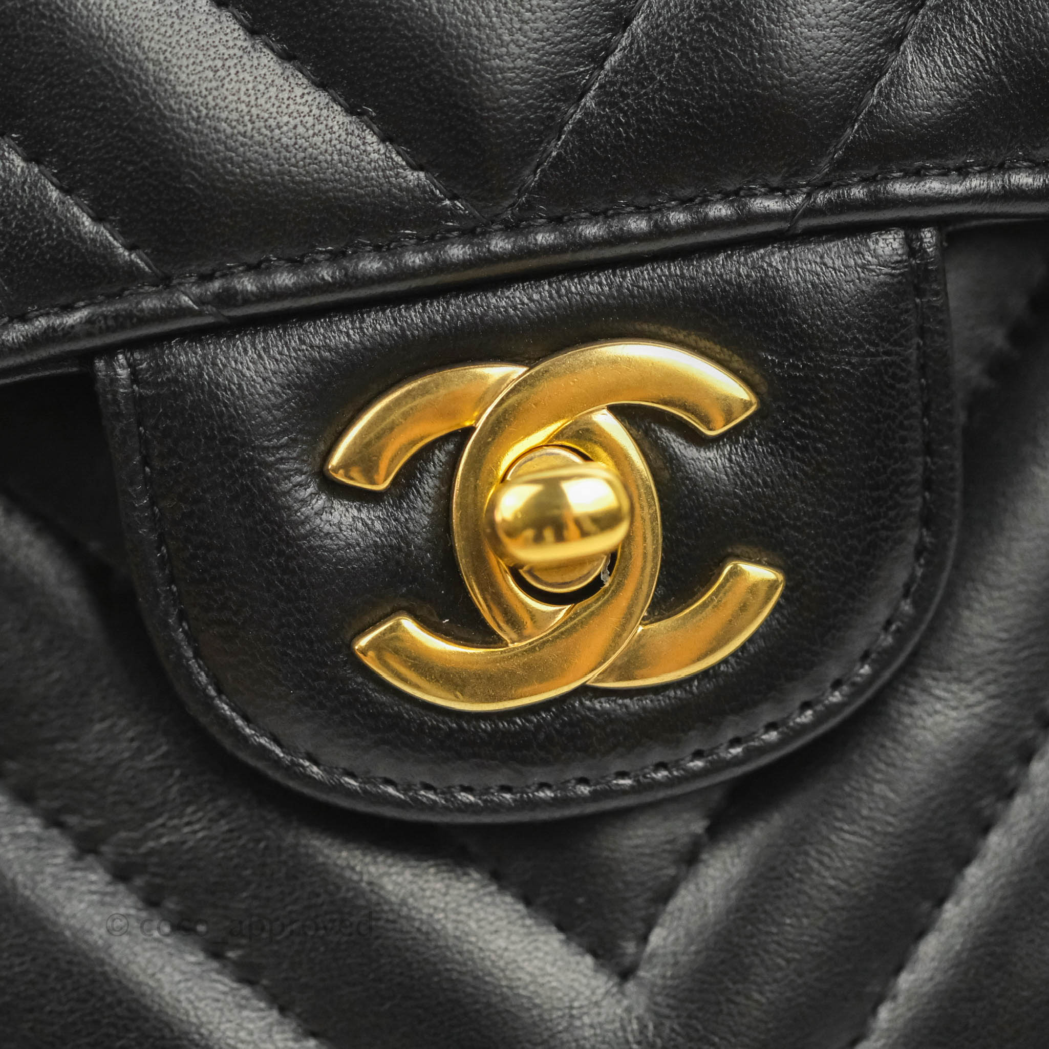Chanel Classic Chevron Small Medium Double Flap Bag Black Lambskin Leather with Gold Hardware - Luxury Crossbody Purse for Women, Perfect for Date Night & Special Occasions