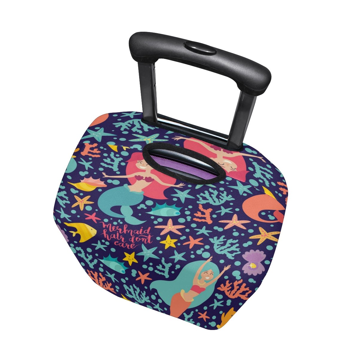 **U LIFE Cute Cartoon Mermaid Luggage Cover - Waterproof Suitcase Protector for Kids, Men & Women - Perfect for Travel, Vacation & Airplane Trips**