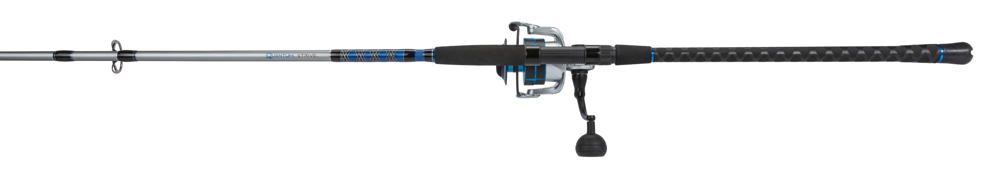 Quantum Strive Spinning Fishing Rod and Reel Combo - Lightweight Graphite Freshwater/Saltwater Fishing Gear for Bass, Trout, Salmon (Perfect for Shore Fishing, Boat Angling & Tournament Use)