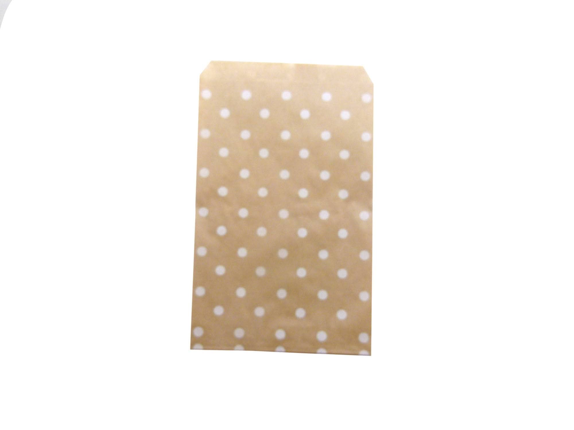 100 Pack 8.5x11 Inch White Polka Dot Brown Kraft Paper Gift Bags | Eco-Friendly Party Favor Bags for Cookies, Treats, Gifts & Retail Packaging | Perfect for Birthday Parties, Weddings, Baby Showers & Holiday Gifting