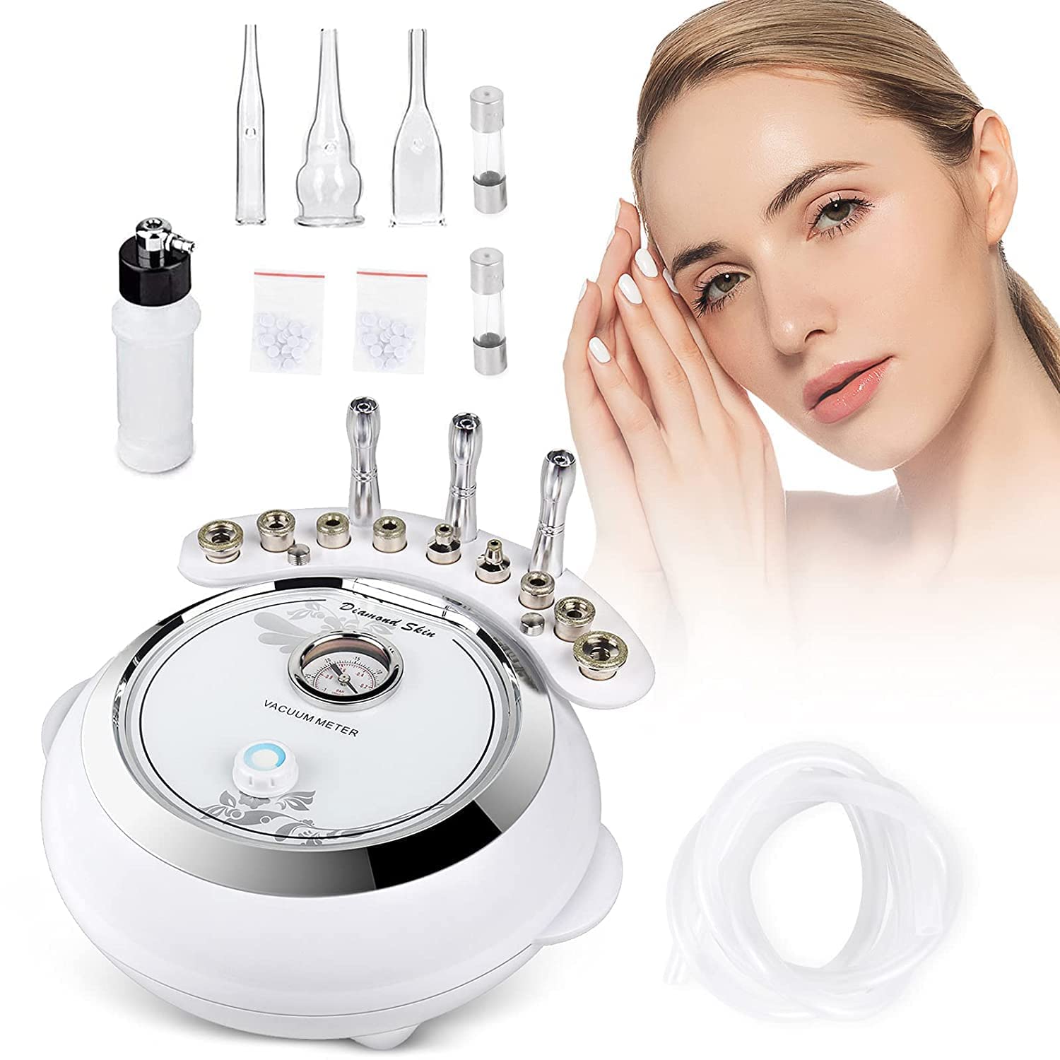 Professional 3-in-1 Diamond Microdermabrasion Machine with Vacuum Spray - Salon & Home Facial Care Device for Exfoliation, Blackhead Removal & Skin Rejuvenation | Perfect for Spa Treatments & At-Home Skincare Routines