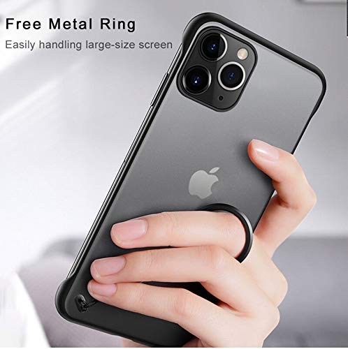 REALCASE iPhone 11 Pro Case - Slim Matte TPU Back Cover with Shockproof Bumper | Frameless Design | Compatible with iPhone 11 Pro (F-Black) | Perfect for Everyday Protection & Style