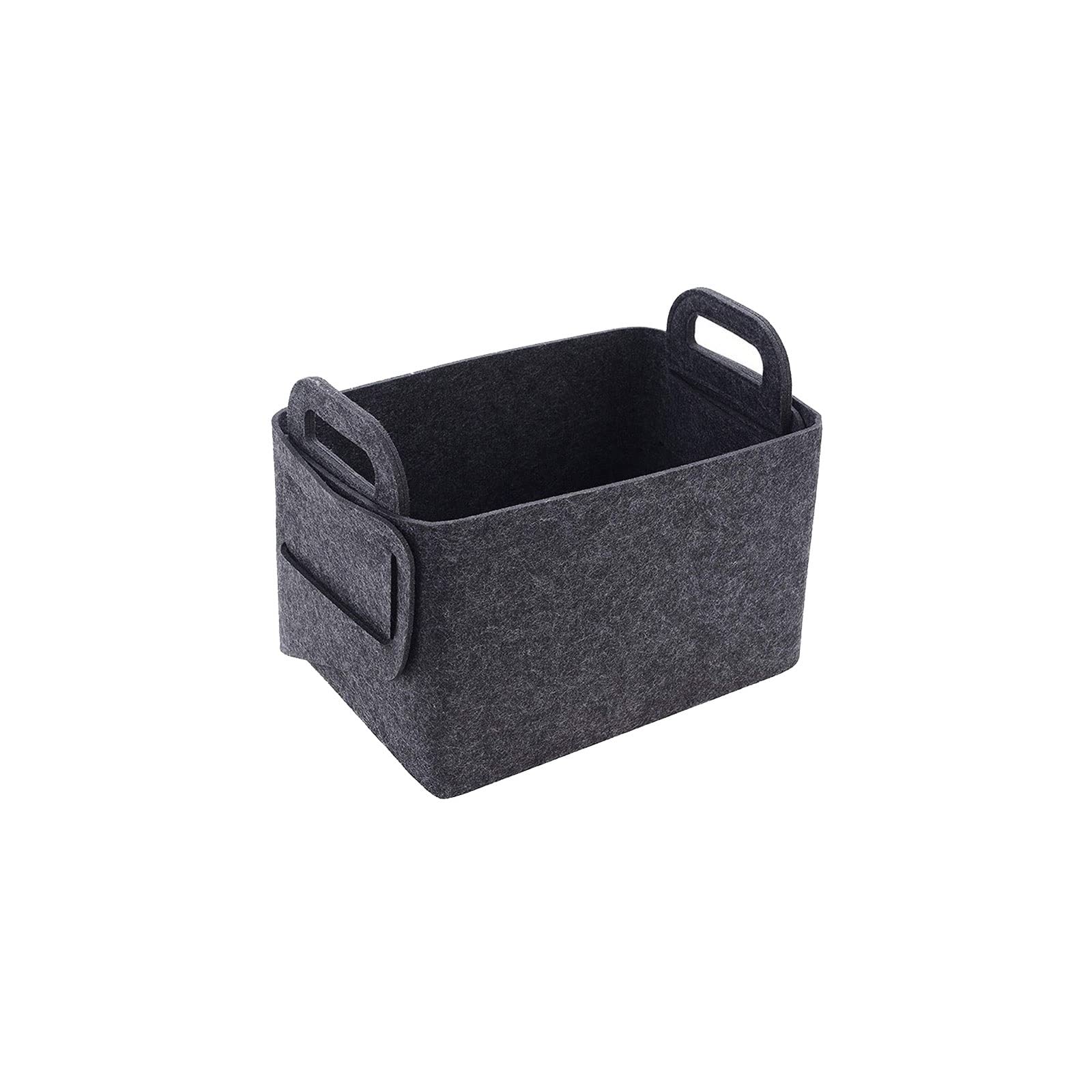 DIWANG Foldable Felt Laundry Basket - Multi-Purpose Storage Organizer for Clothes, Toys, Books & Stationery (Dark Grey) - Perfect for Bedroom, Bathroom & Office Organization
