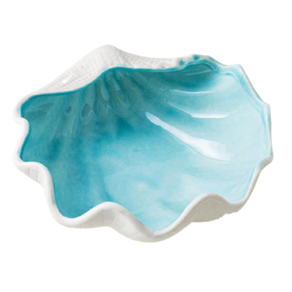Yeahii Ceramic Sea Shell Decorative Storage Box - Nordic Style Home & Office Desk Organizer for Living Room, Bathroom, and Beach House Decor