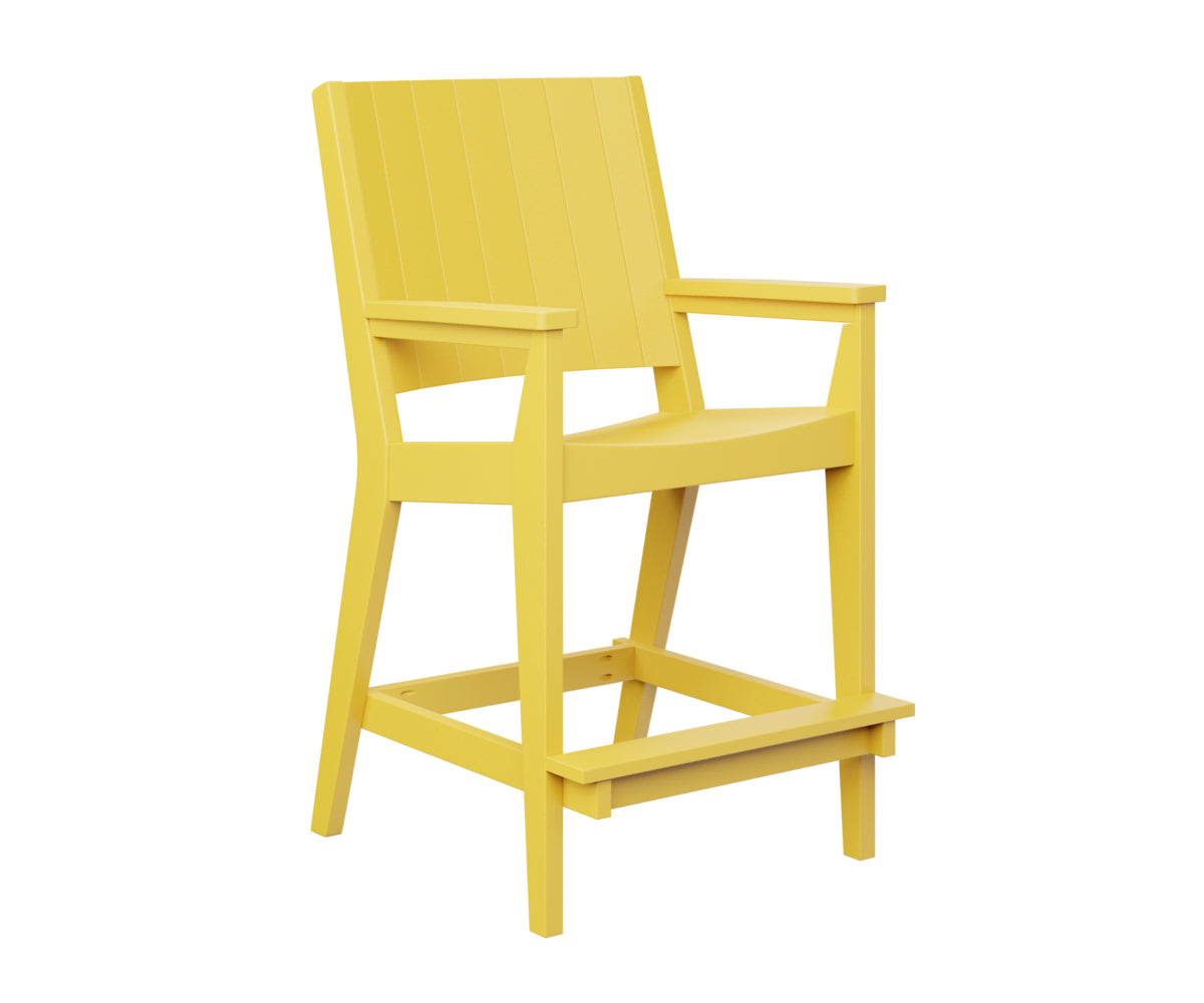 Berlin Gardens Mayhew Chat Bar Chair - Rustic Wooden Bar Stool for Kitchen Island, Pub & Outdoor Patio - Comfortable Counter Height Seating for Home & Commercial Use
