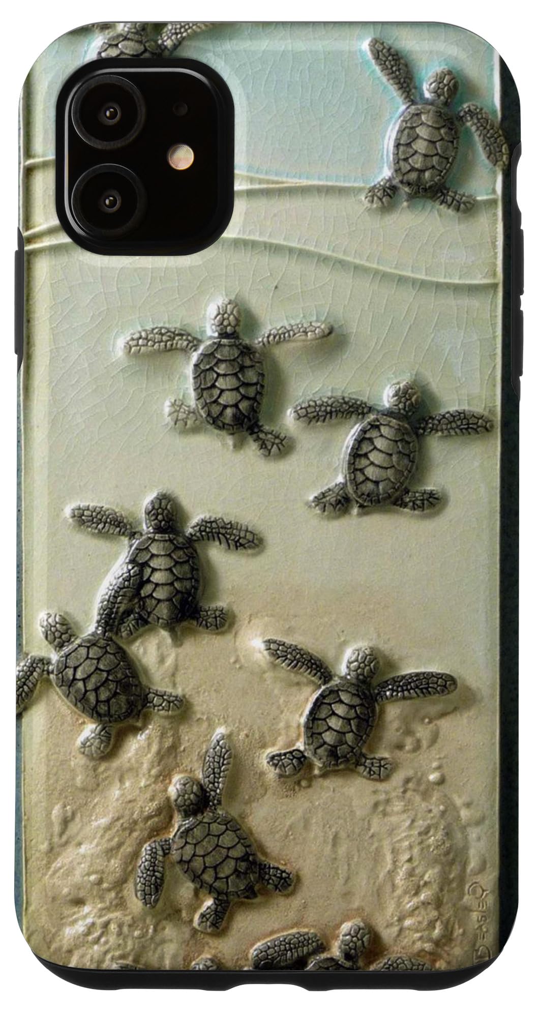 iPhone 11 Case - Baby Green Sea Turtles Design with Blue Ocean Theme | Protective Phone Cover for Beach Lovers & Marine Life Enthusiasts | Perfect for Summer Vacations & Ocean Conservation Support