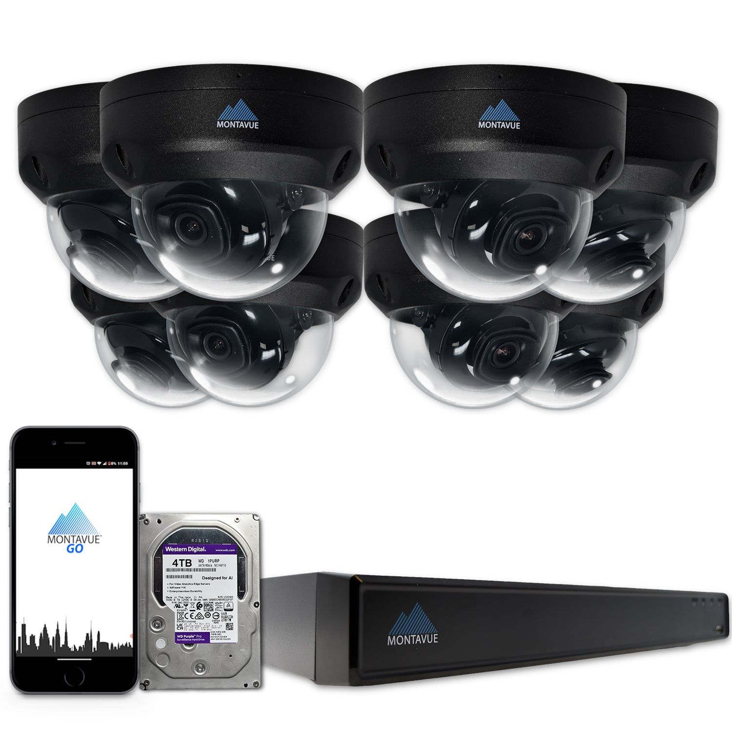 4MP 2K SMD+Dome Security Camera System with 16 Channel NVR & 4TB HDD - MTD4095 Package for 24/7 Home & Business Surveillance