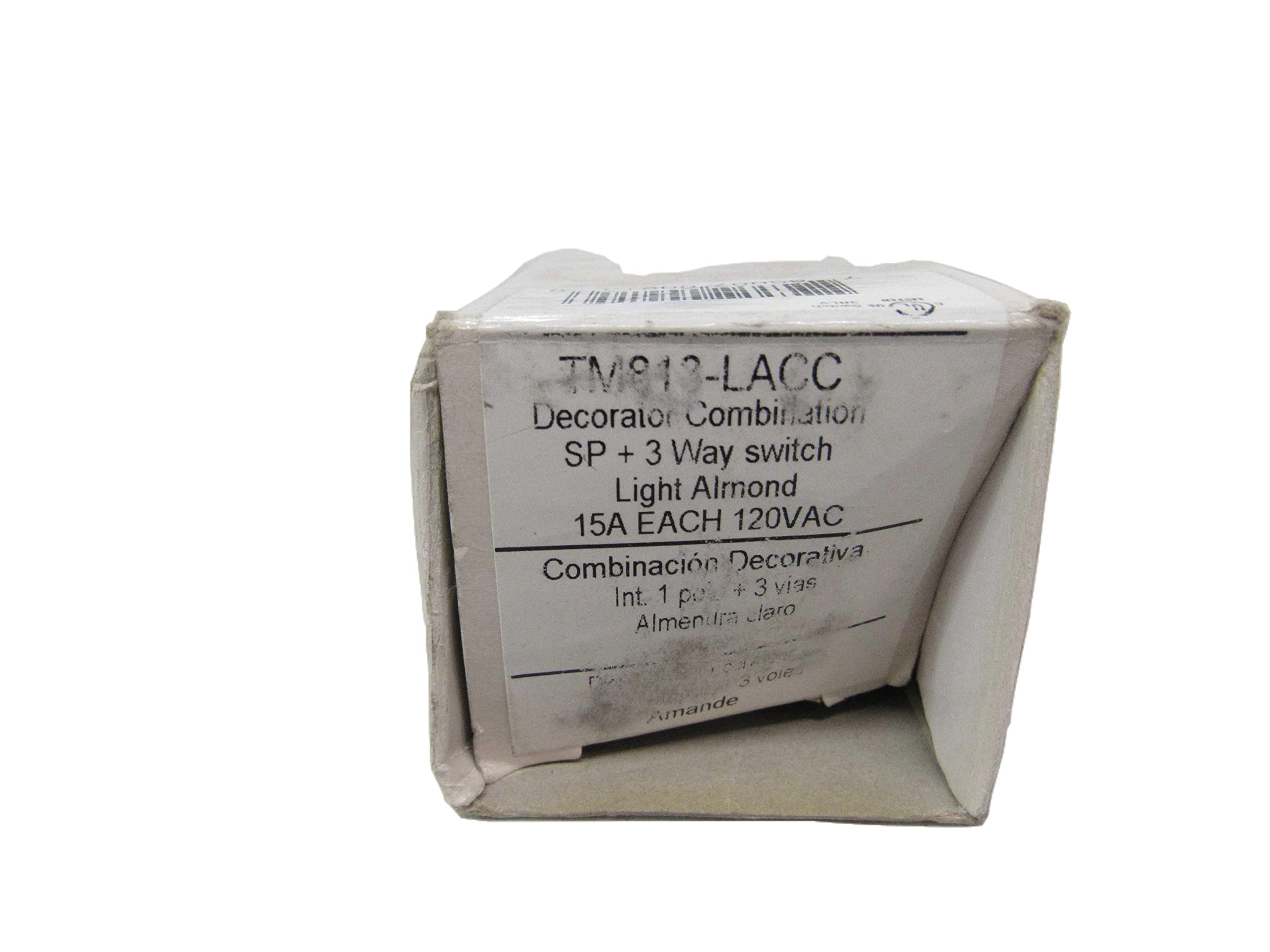 TradeMaster 15A 120V Light Almond Decorator Switch - Single Pole & 3-Way Combo for Home, Office & Commercial Lighting Control