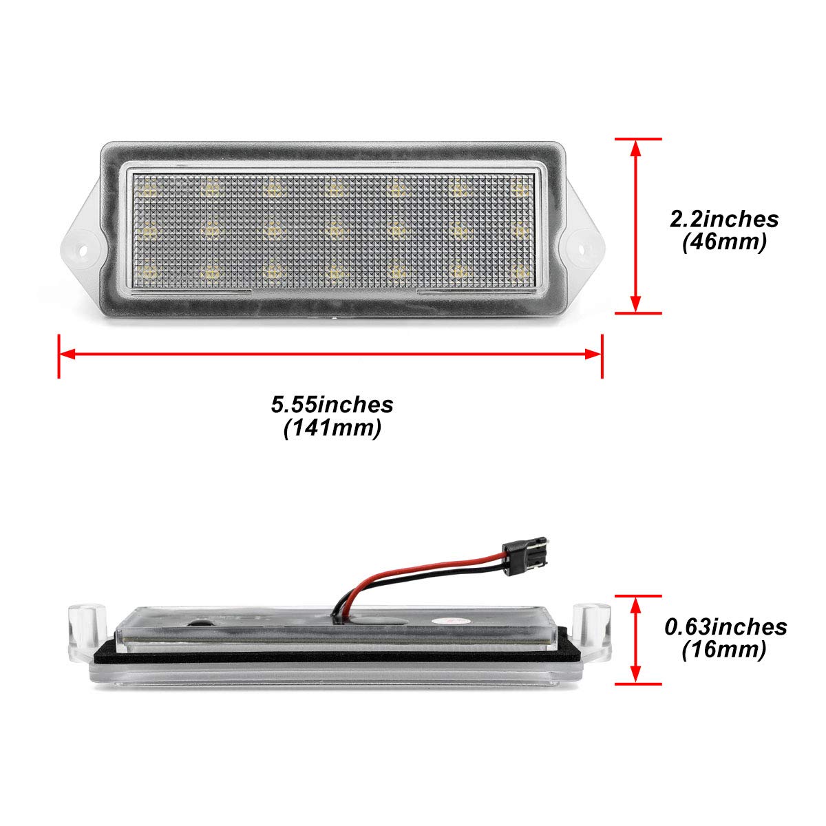 2-Pack H2 LED License Plate Lights - Xenon White Bulbs for 2003-2007 Hummer H2 - Waterproof & Easy Installation - Perfect for Night Driving & Off-Road Adventures
