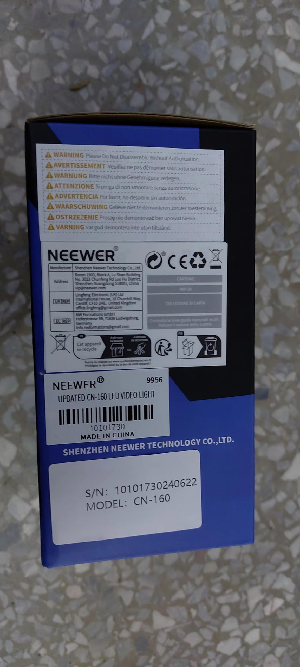 NEEWER 160 LED CN-160 Dimmable Ultra High Power Panel Light for Canon Nikon Sony DSLR Cameras - Professional Photography Lighting for Studio, YouTube Videos & Live Streaming