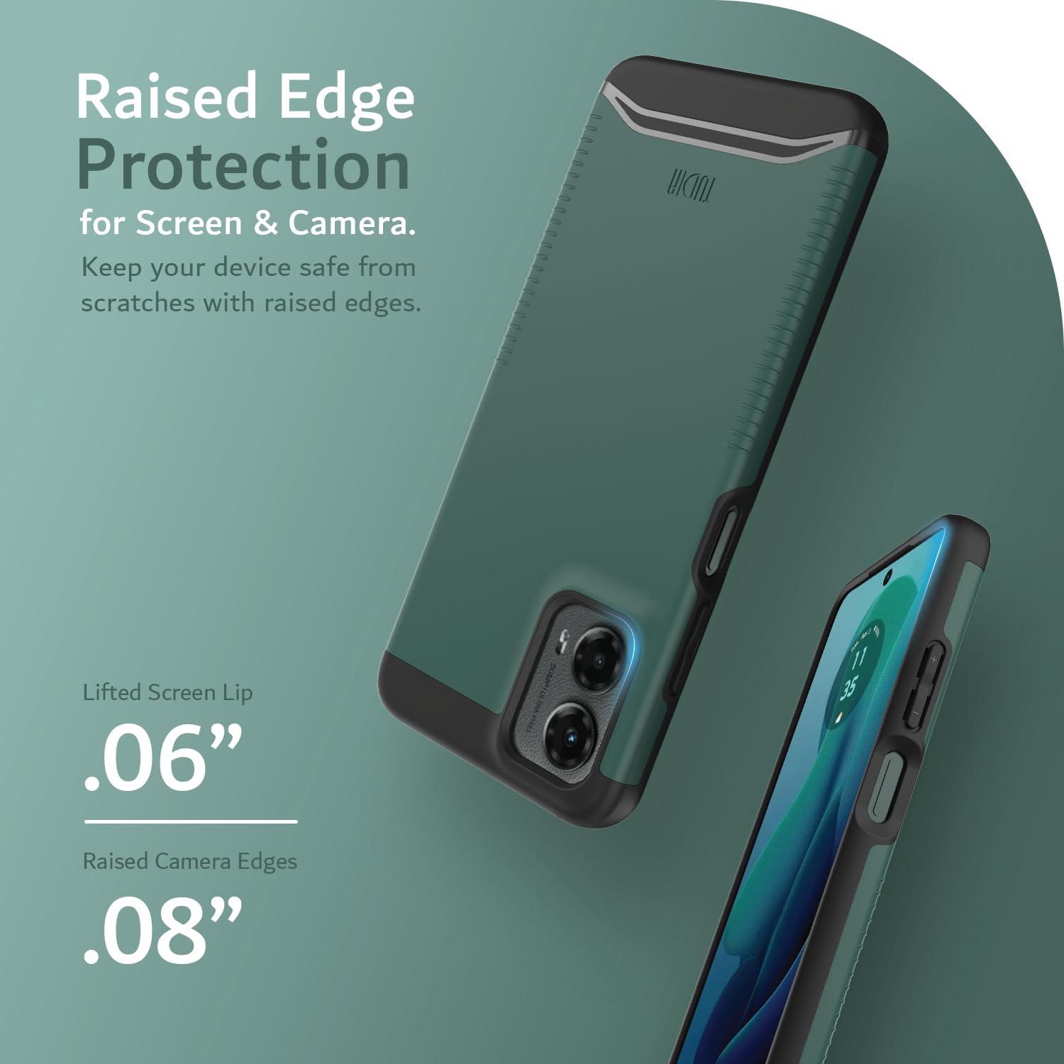 TUDIA Merge Dual Layer Shockproof Military Grade Phone Case for Motorola Moto G 5G (2024) | Slim Non-Slip Heavy Duty Protective Cover in Hunter Green | Perfect for Outdoor Activities, Work & Daily Use