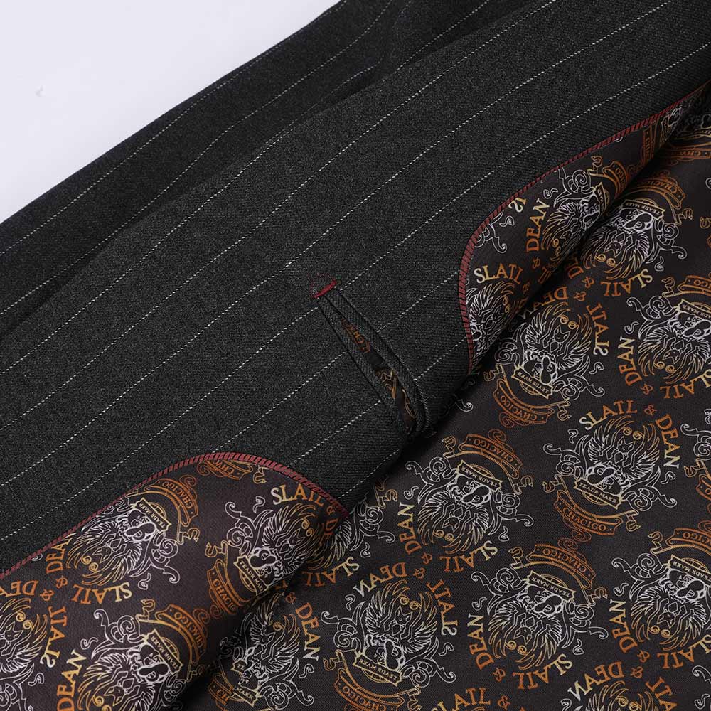 Stylish 3-Piece Onyx Black Suit with Stripe Design - Perfect for Business Meetings, Weddings & Formal Events