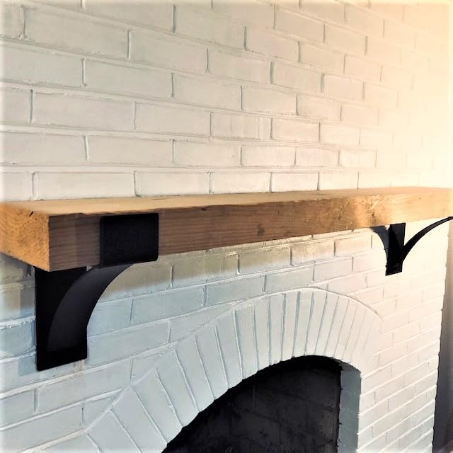 2 Pack Premium Heavy Duty Fireplace Shelf Brackets - 4