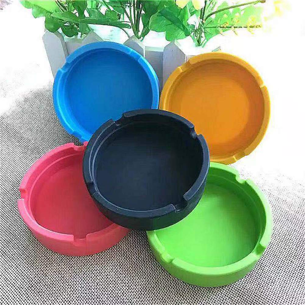 Heat Resistant Silicone Ashtray - Eco-Friendly Desktop Cigarette Ash Holder with Lid, Green - Perfect for Home, Office, Car, and Outdoor Use