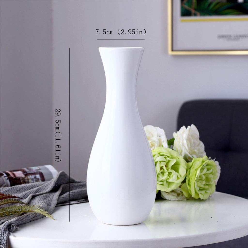 Ceramic Flower Pot & Vase Set - Modern White Hydroponic Planter for Home Decor | Countertop, Living Room, TV Cabinet & Garden Decoration | Simple Elegant Flower Arrangement Vessel