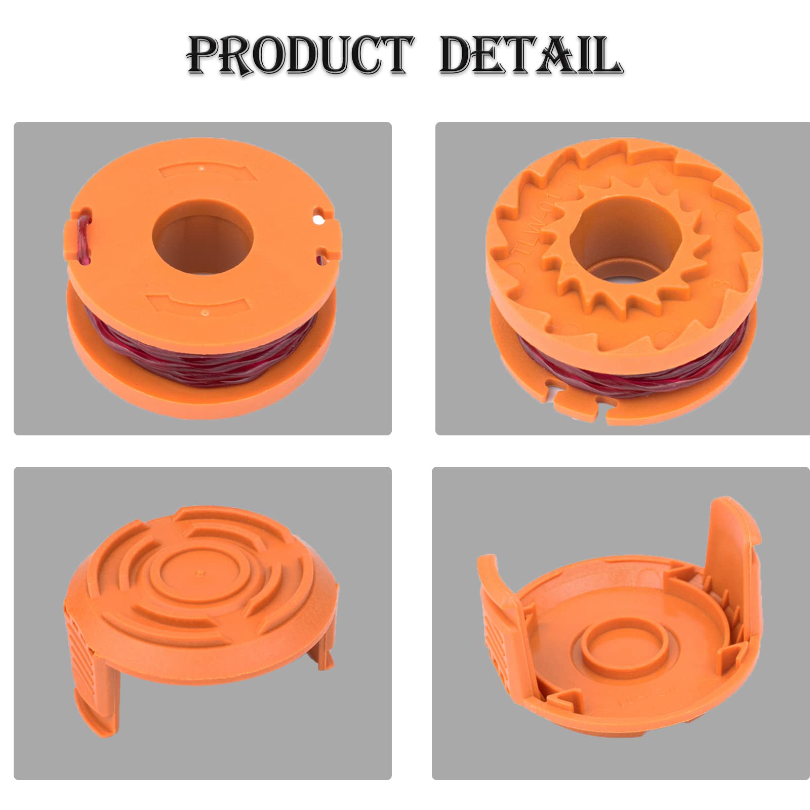 14 Pack Replacement Trimmer Spool Line for Worx WA0010 & WA0004.1 - 0.065