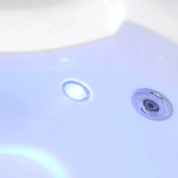 Empava 59-Inch Corner Jetted Bathtub with Thermostat & LED Lights - Whirlpool Spa Tub for Relaxation (59JT319LED) - Perfect for Master Bathroom and Luxury Home Spa