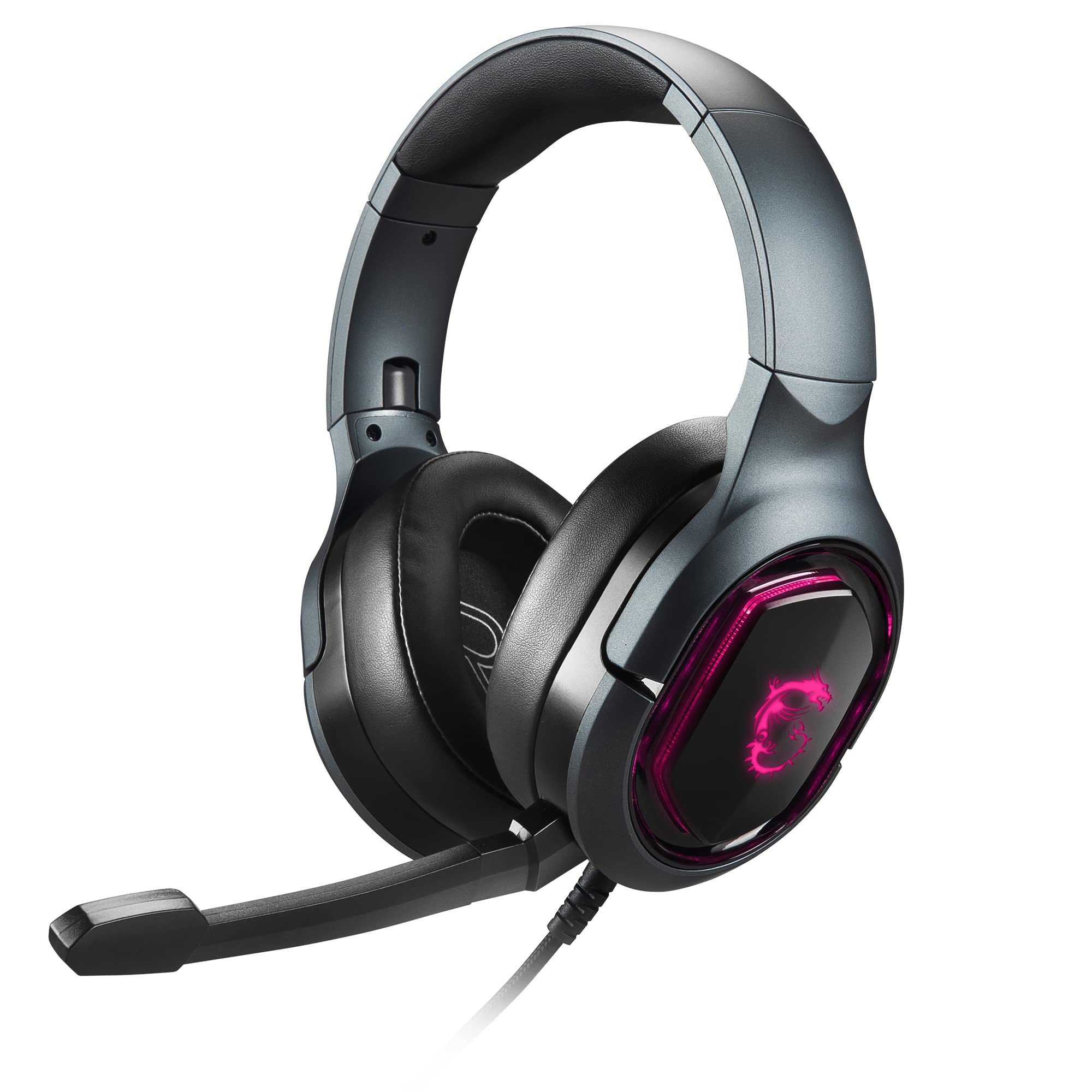 MSI IMMERSE GH50 Gaming Headset with 7.1 Virtual Surround Sound & Clutch GM20 Elite Gaming Mouse - 6400 DPI Optical Sensor, Right-Handed, 20M+ Click OMRON Switches - Perfect for PC Gaming, Streaming & Esports