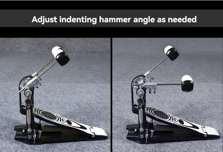 Double Bass Drum Pedal for Drum Set & Electronic Drums - Heavy Duty Dual Chain Drive Pedal with Hammer Action - Perfect for Metal, Rock & Live Performances