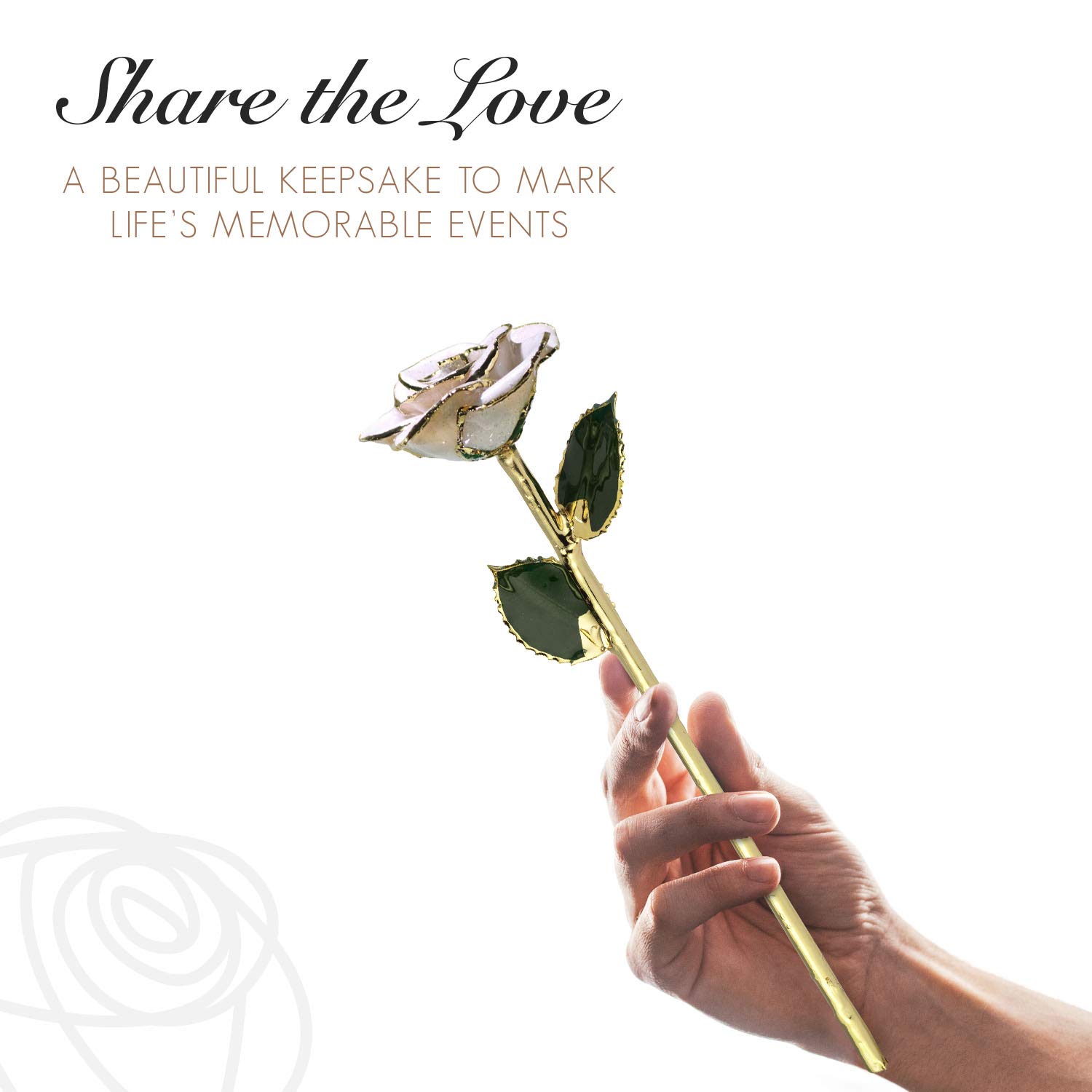 24K Gold Dipped Forever Rose - Real Frozen White Sparkle Genuine Rose Handcrafted with Lacquer | Unique Eternal Romantic Gift for Women & Men | Perfect for Anniversaries, Valentine's Day & Wedding Decorations