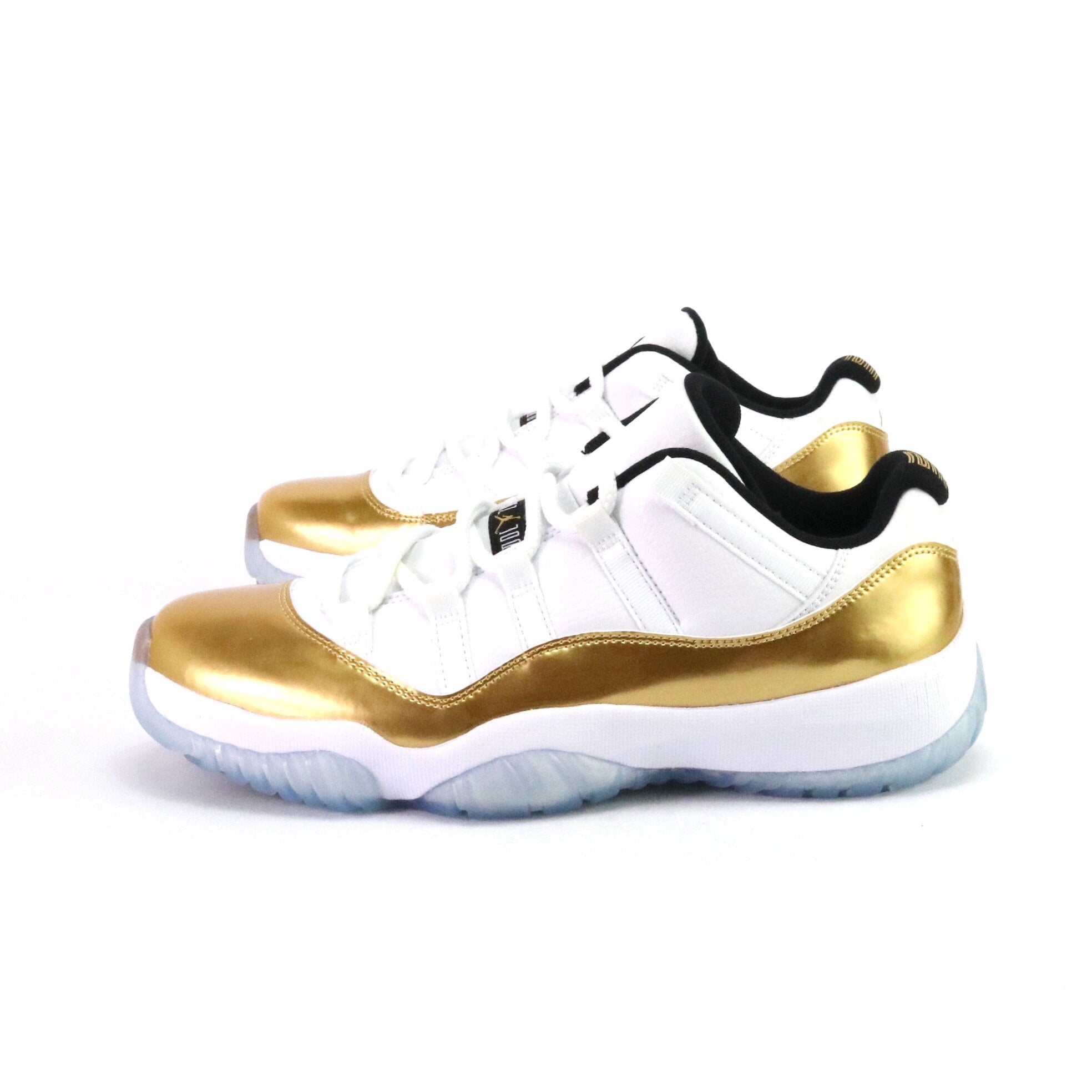 Air Jordan 11 Retro Low Closing Ceremony Sneakers - White/Metallic Gold/Black Basketball Shoes for Men | Perfect for Streetwear & Casual Outfits