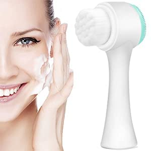 CITNAC 2 in 1 Facial Cleansing Brush - Double Sided Face Wash Brush with Soft Bristles for Deep Pore Cleansing & Exfoliation | Manual Skin Care Tool for Daily Cleansing Routine & Spa Treatment at Home