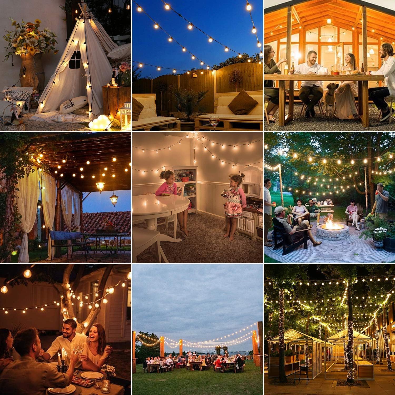 ZOTOYI 100 FT Outdoor String Lights Waterproof - G40 Globe LED Patio Lights with 52 Shatterproof Bulbs (2 Spare) - Perfect for Backyard, Porch, Cafe, Garden & Wedding Decorations